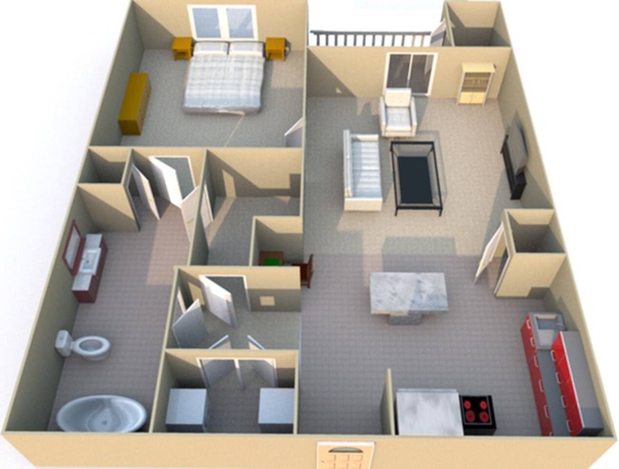 Floorplan diagram for Westwood, showing 1 bedroom