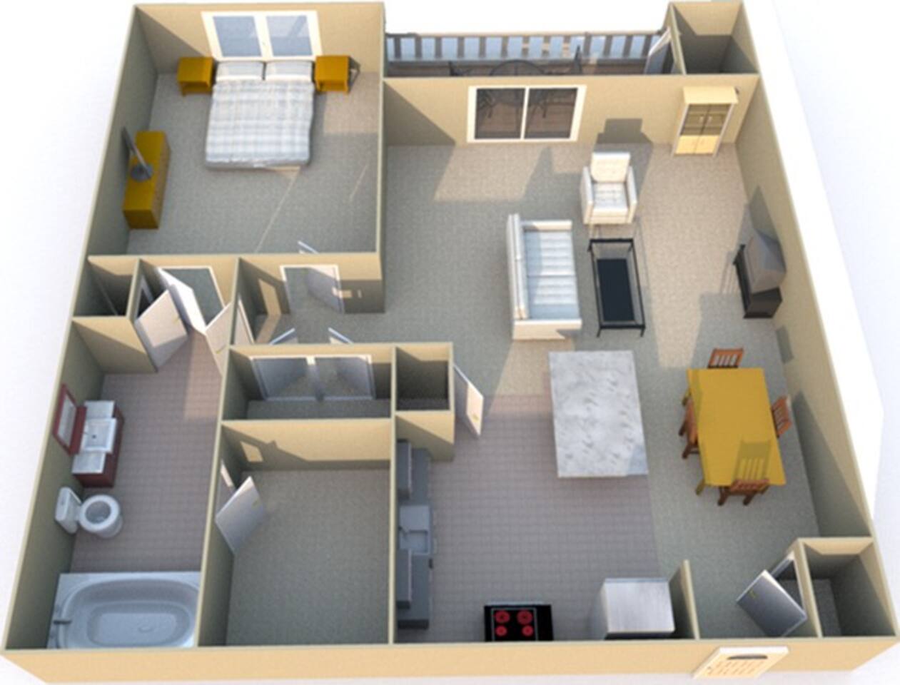 Floorplan diagram for West Chase, showing 1 bedroom