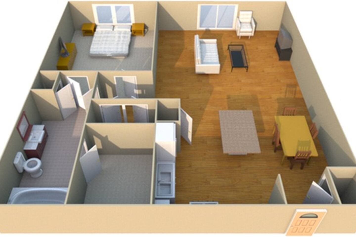 Floorplan diagram for West Chase Lofts, showing 1 bedroom
