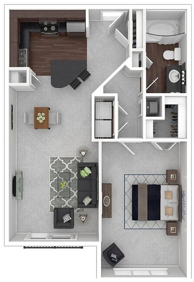 Floorplan diagram for Inwood II Midrise, showing 1 bedroom