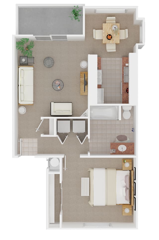 Floorplan diagram for Cape Cod, showing 1 bedroom