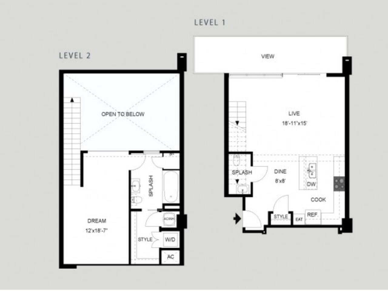 Floorplan diagram for The Tower - Terrace, showing 1 bedroom