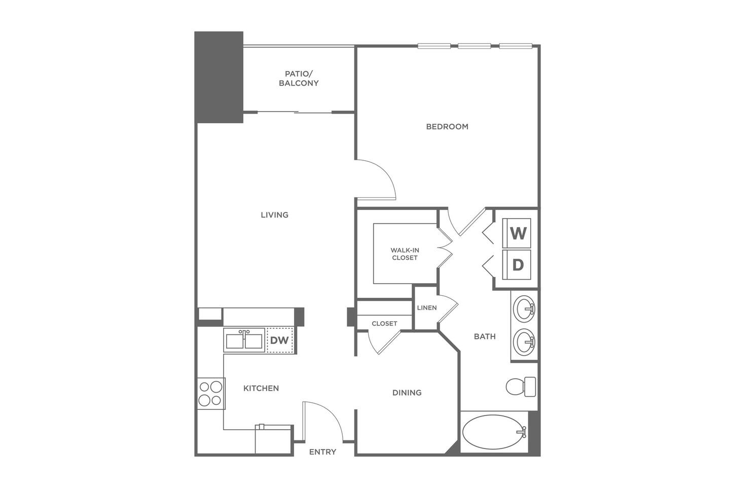 Floorplan diagram for Breckenridge Penthouse, showing 1 bedroom