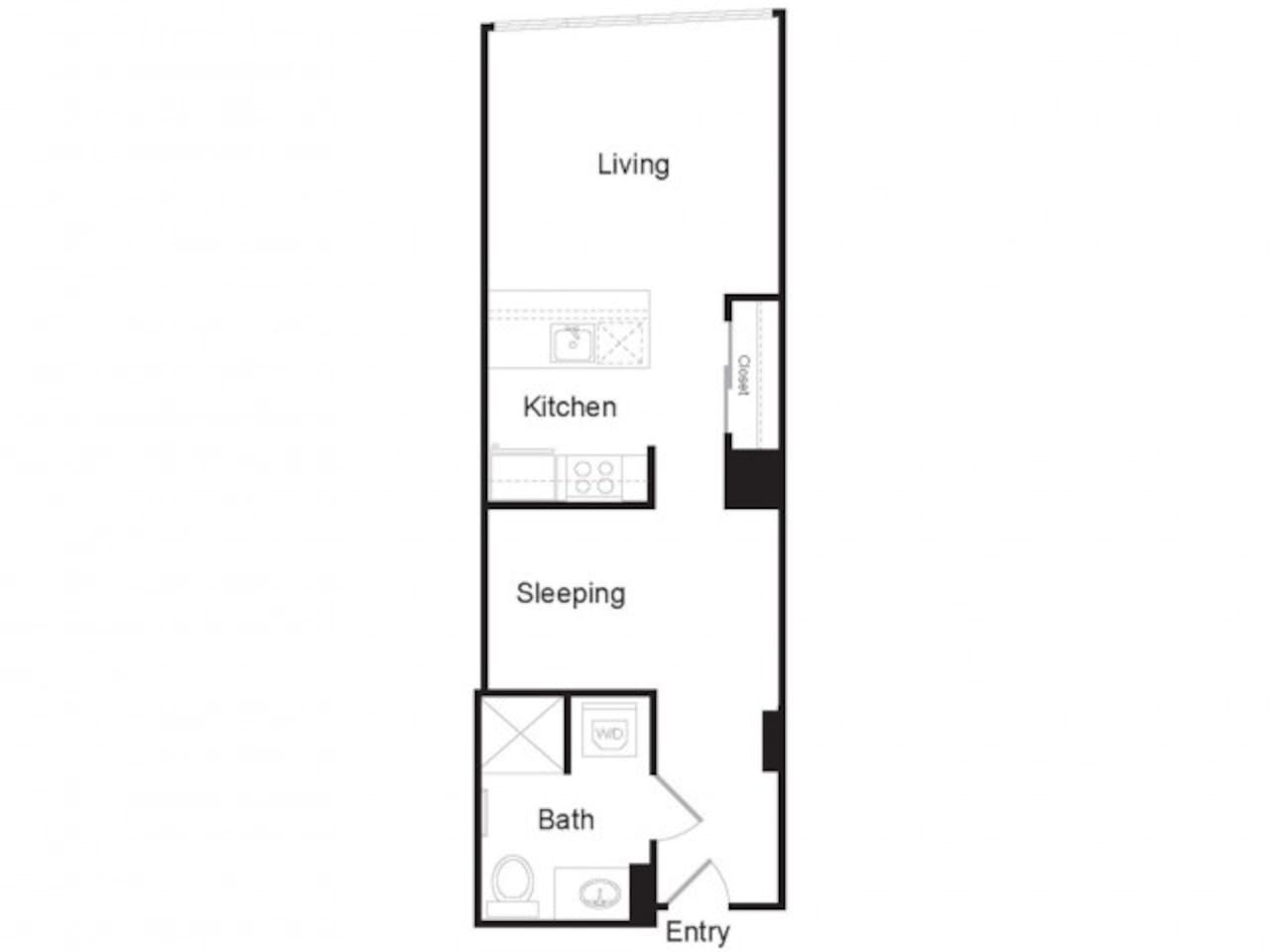 Floorplan diagram for Studio D, showing Studio