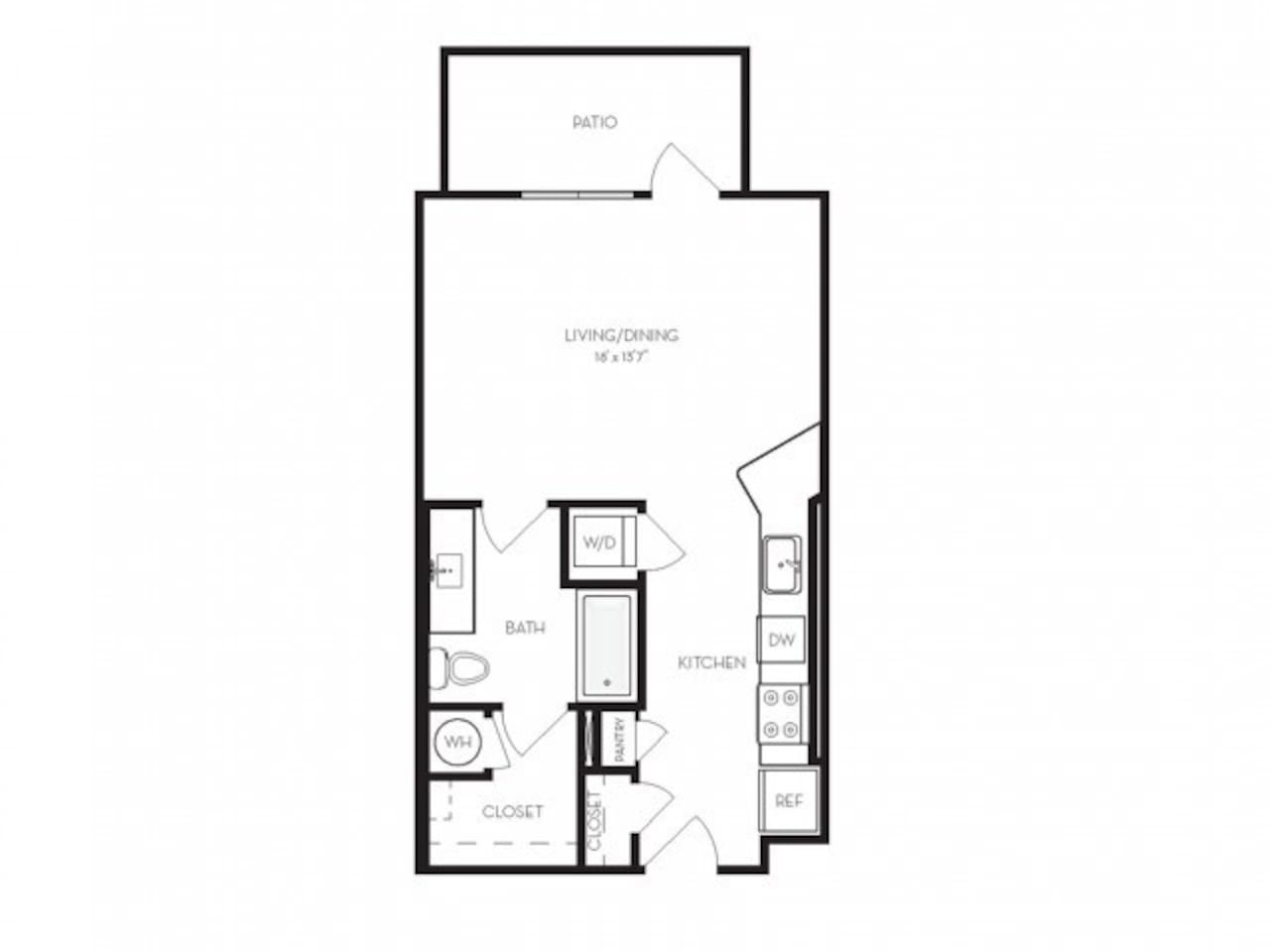 Floorplan diagram for S1, showing Studio