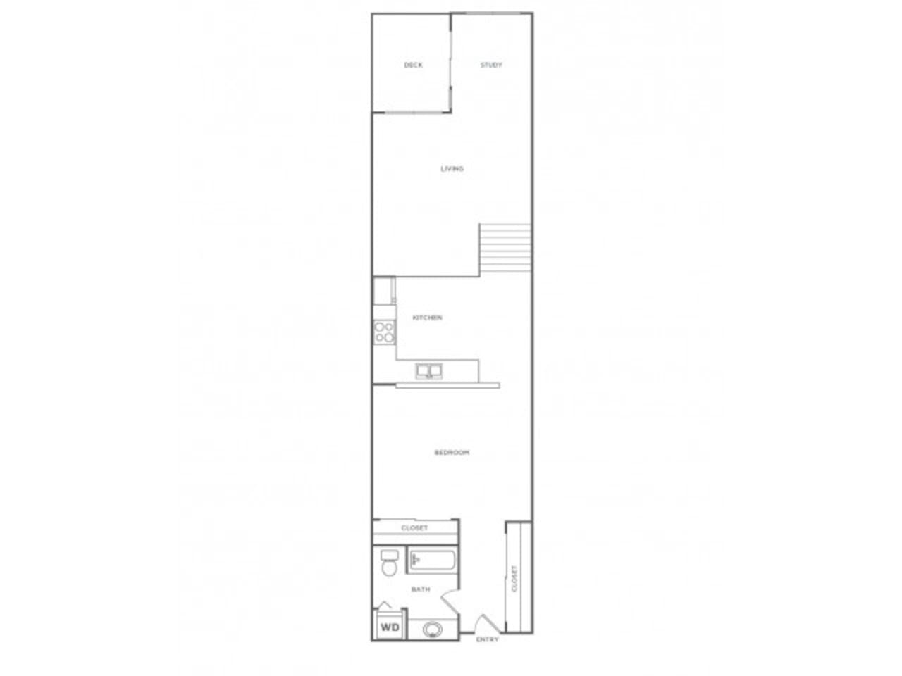 Floorplan diagram for Single Story Loft - Classic, showing 1 bedroom