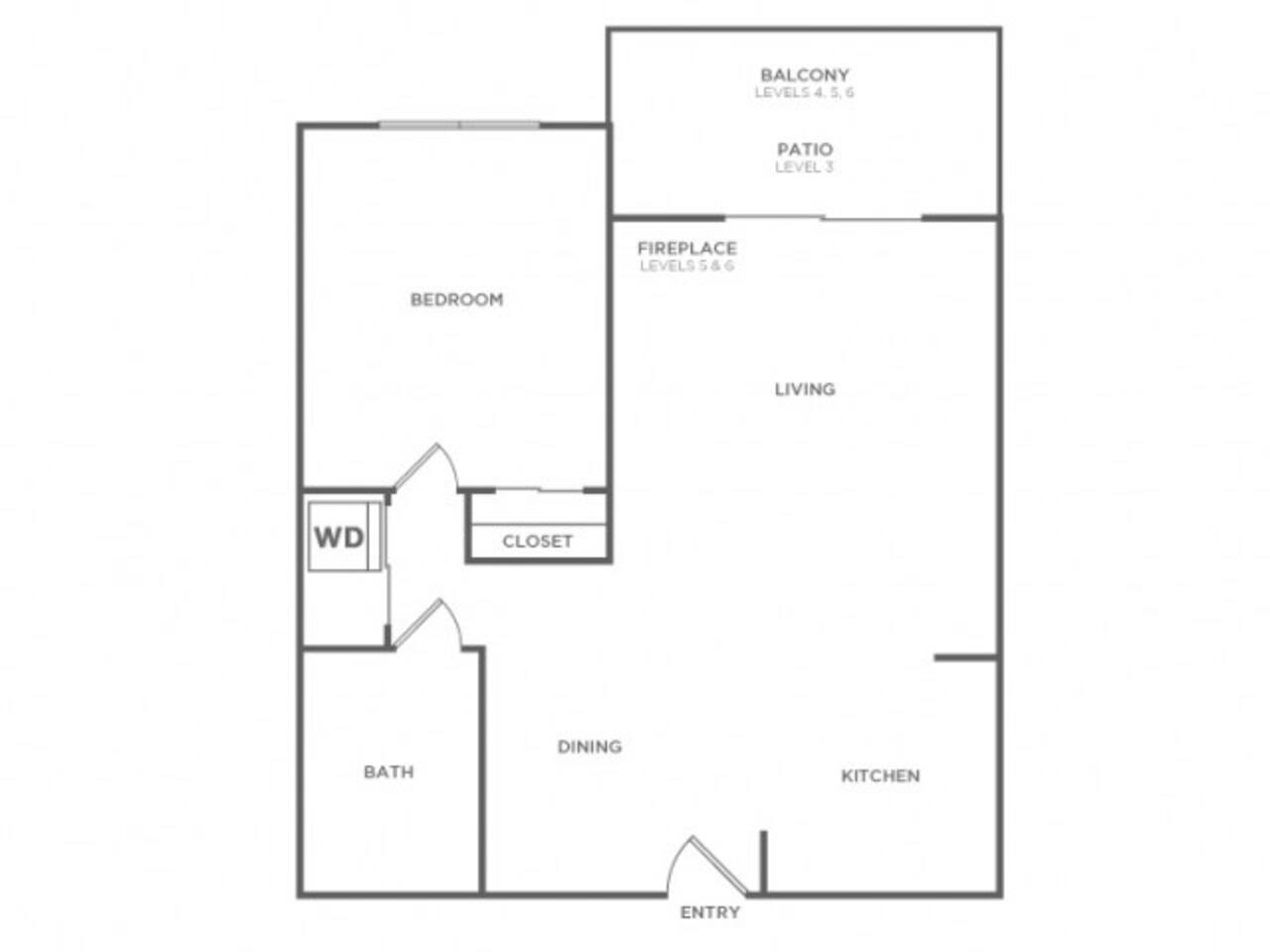 Floorplan diagram for B Plus - Sophisticated, showing 1 bedroom