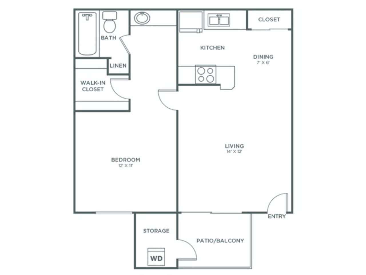 Floorplan diagram for Colorado Sophisticated, showing 1 bedroom