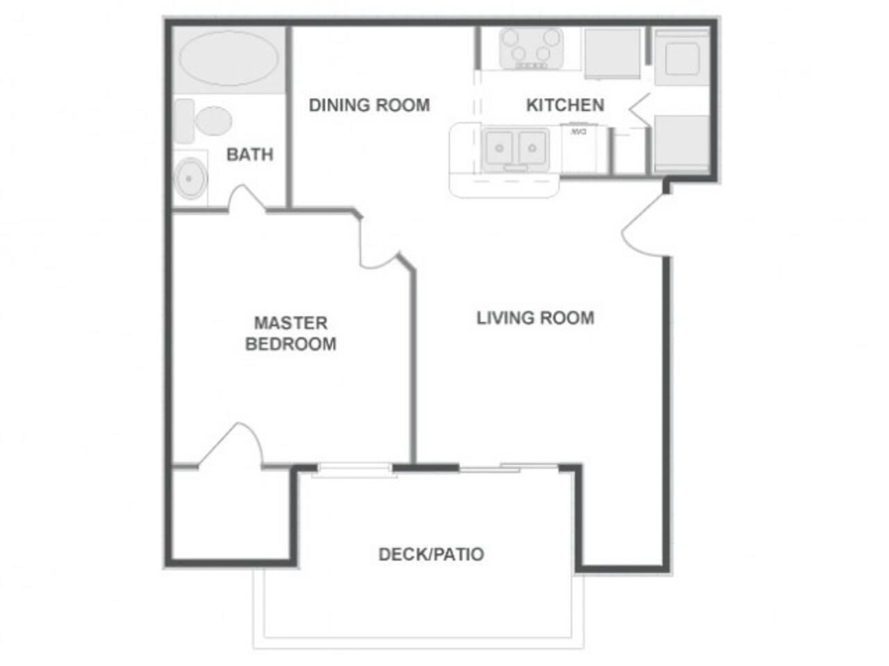 Floorplan diagram for A2 -Tailored, showing 1 bedroom