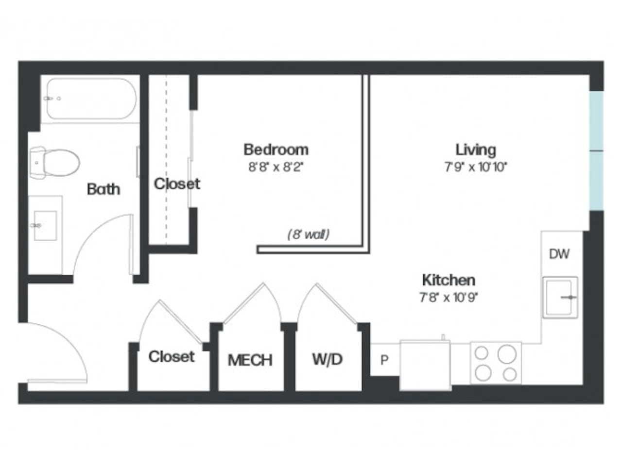 Floorplan diagram for Alabama, showing Studio