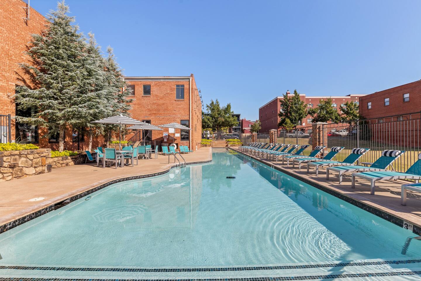 Exterior of Deep Deuce at Bricktown, an Airbnb-friendly apartment in Oklahoma City, OK