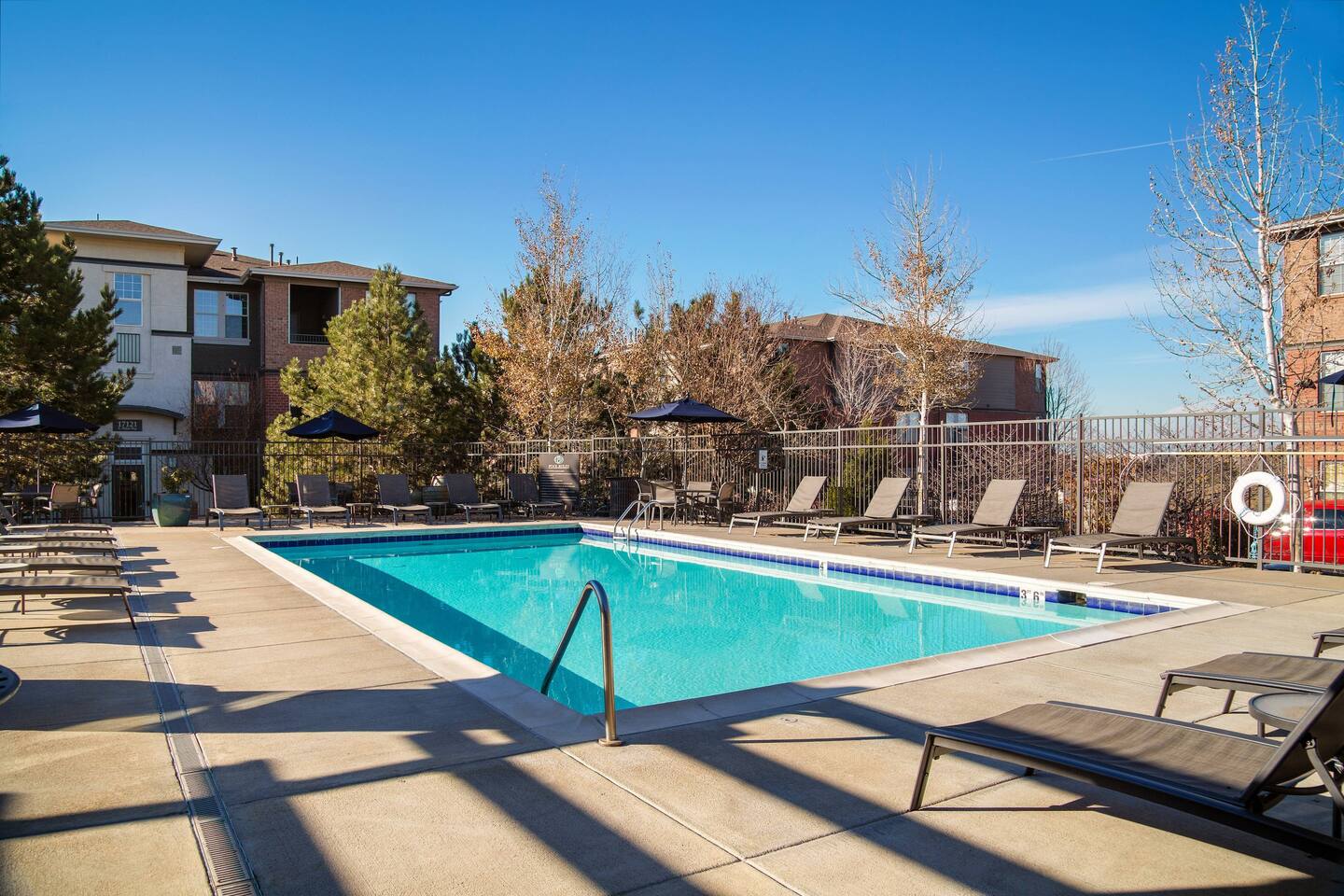 Exterior of Bristol Village, an Airbnb-friendly apartment in Aurora, CO