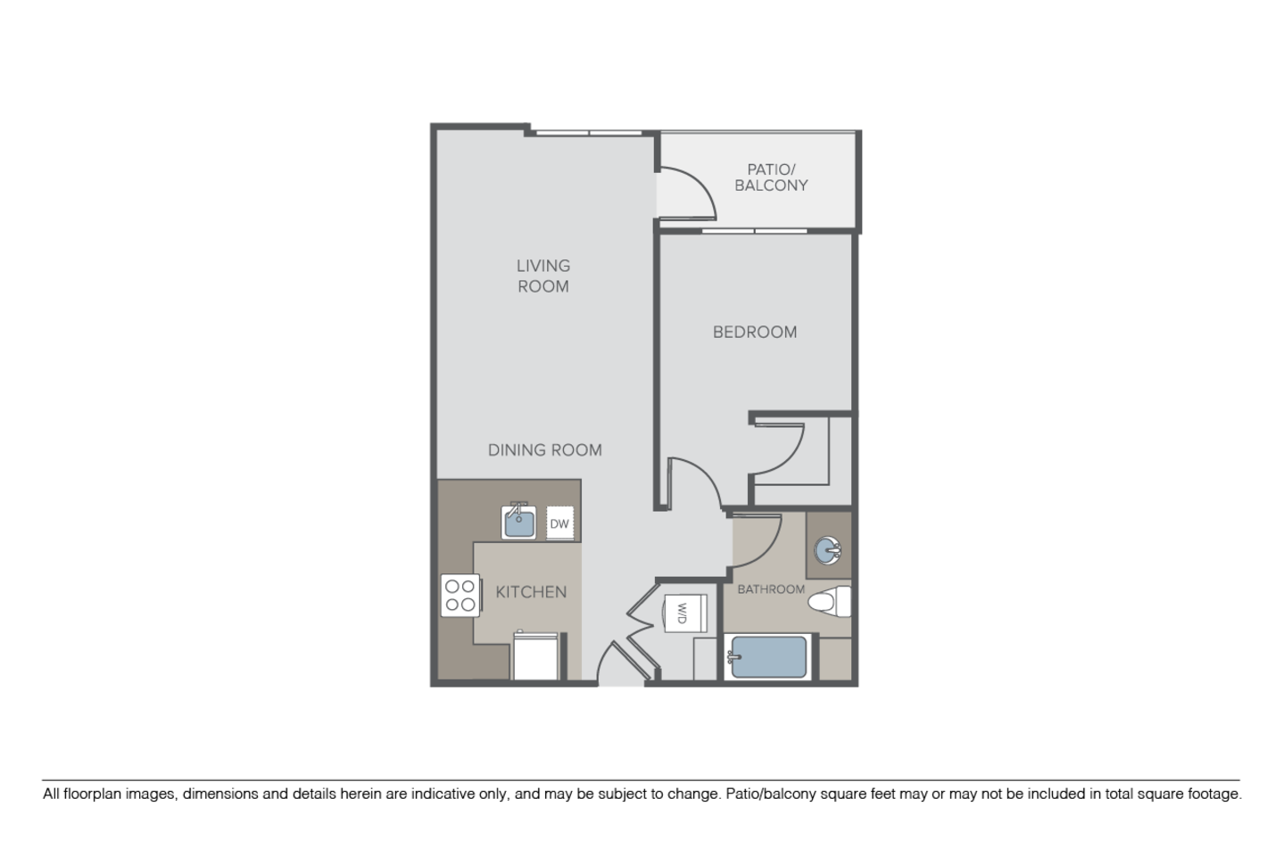 Floorplan diagram for Cascade, showing 1 bedroom