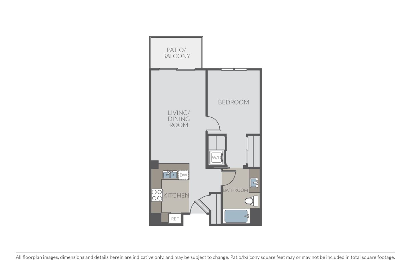 Floorplan diagram for Bellevue, showing 1 bedroom