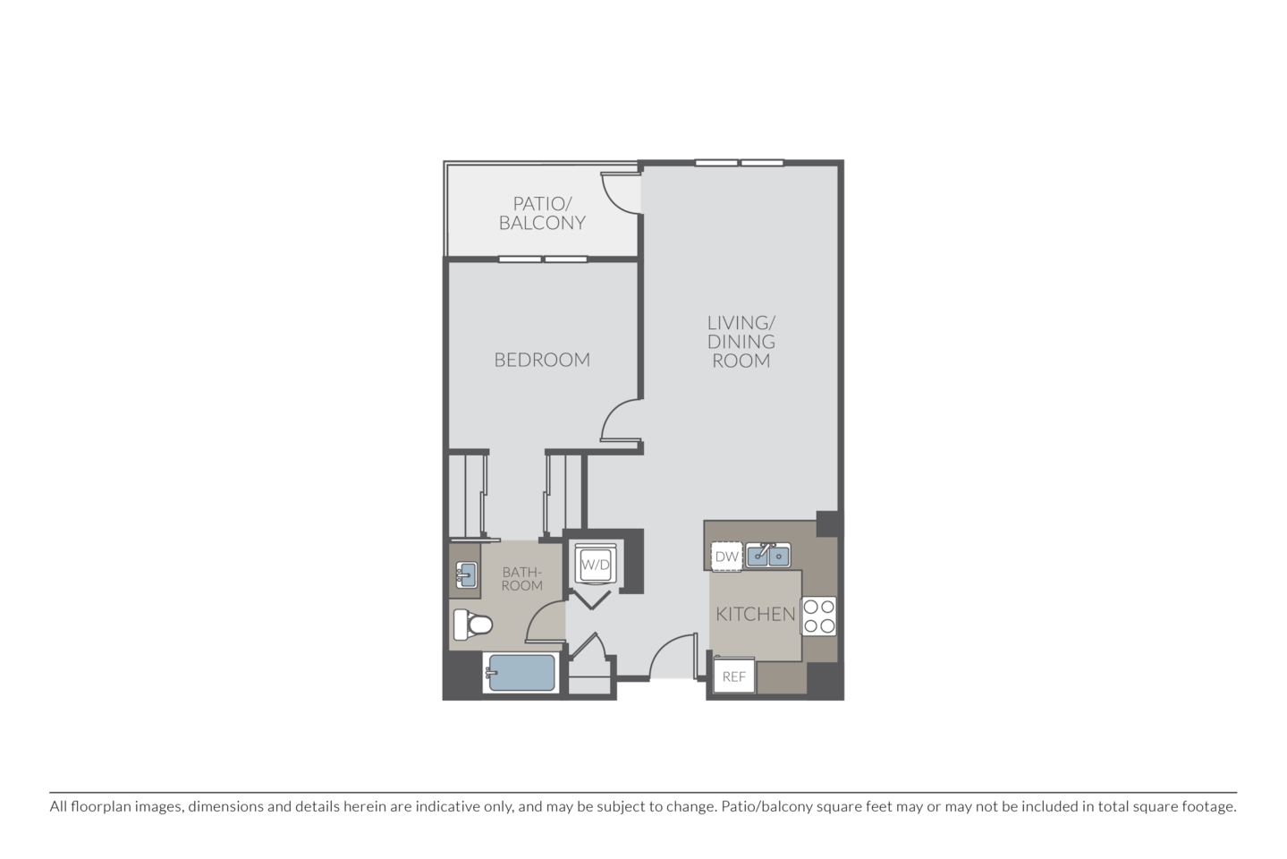 Floorplan diagram for Augusta, showing 1 bedroom