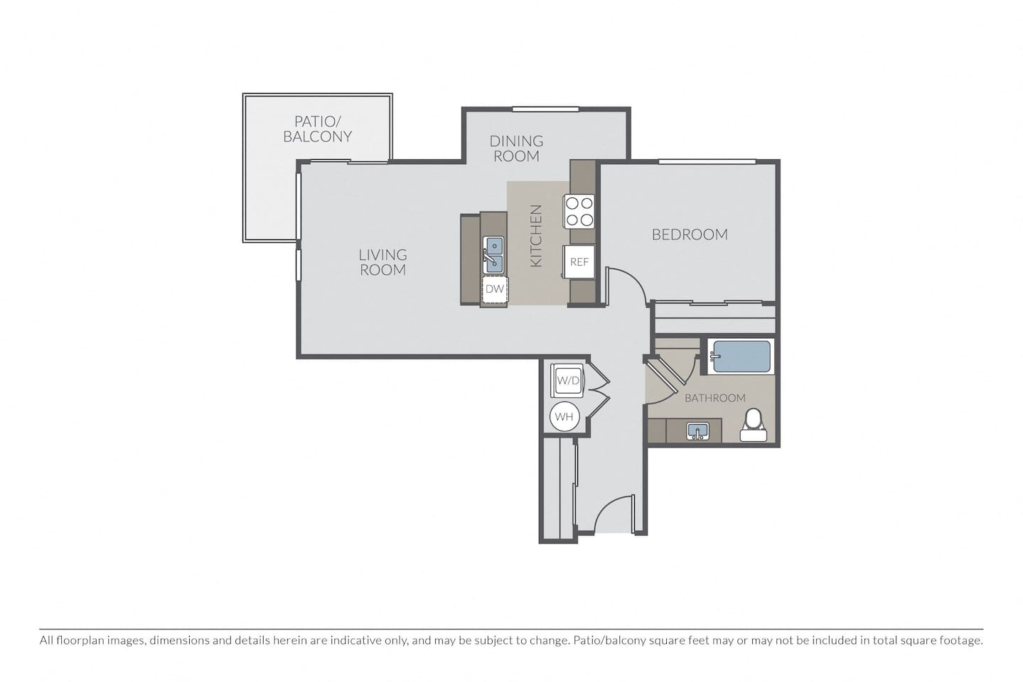 Floorplan diagram for Emerald, showing 1 bedroom