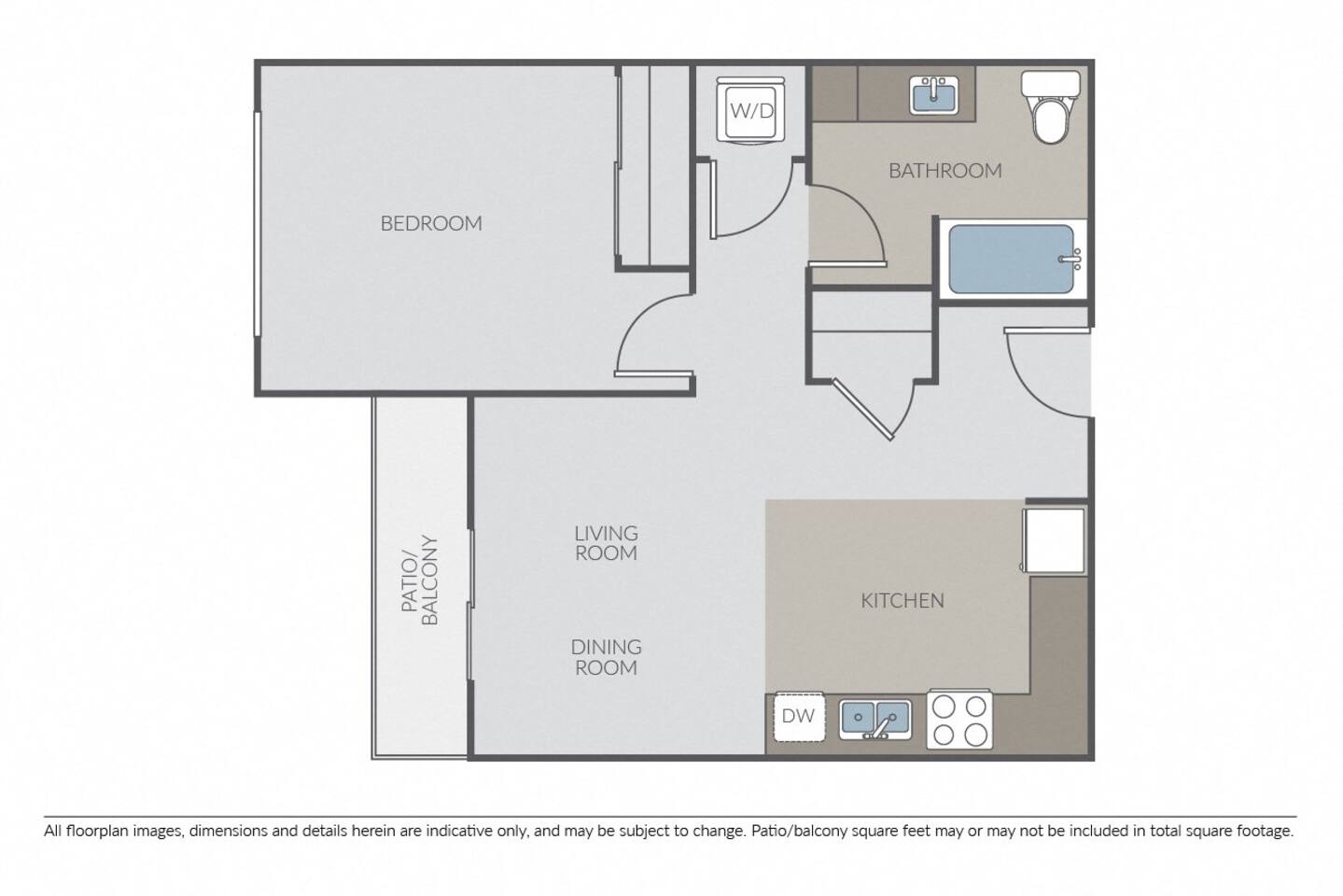 Floorplan diagram for Sapphire, showing 1 bedroom