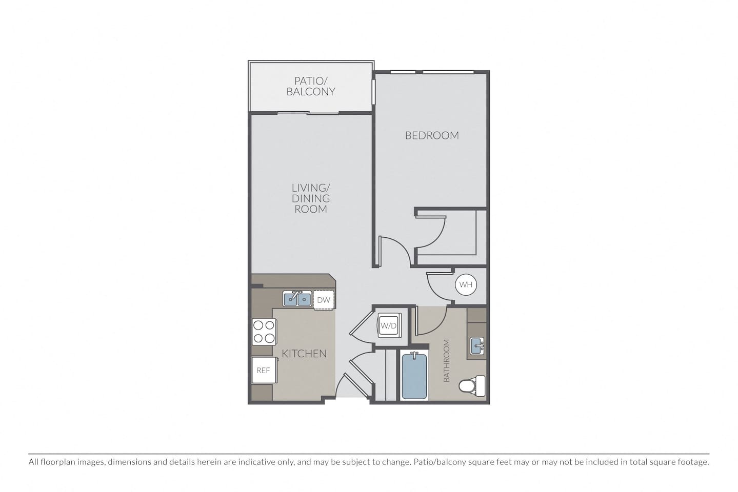 Floorplan diagram for Garnet, showing 1 bedroom