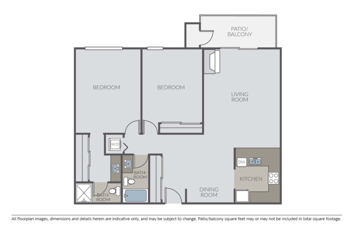 Floorplan diagram for Plan 2C, showing 2 bedroom