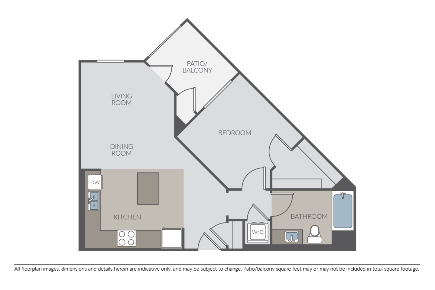 Floorplan diagram for Aurora, showing 1 bedroom