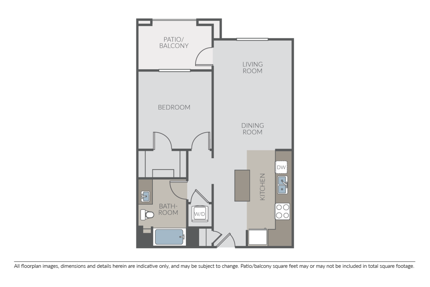 Floorplan diagram for Del Mar, showing 1 bedroom