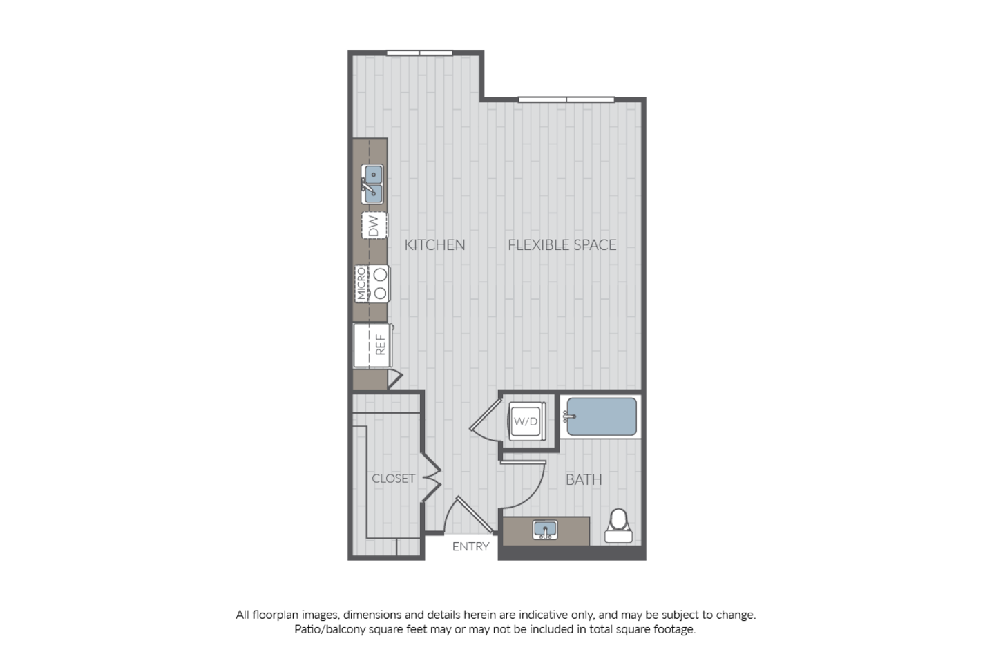 Floorplan diagram for Plan SC, showing Studio