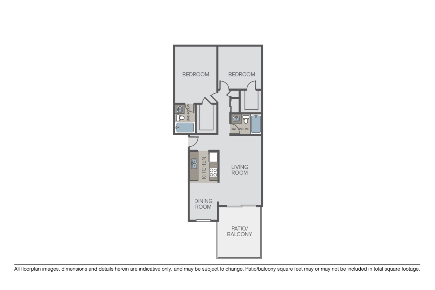 Floorplan diagram for Plan 2B, showing 2 bedroom