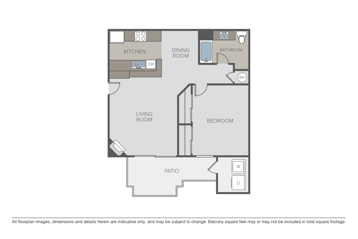 Floorplan diagram for Bollinger Crest, showing 1 bedroom