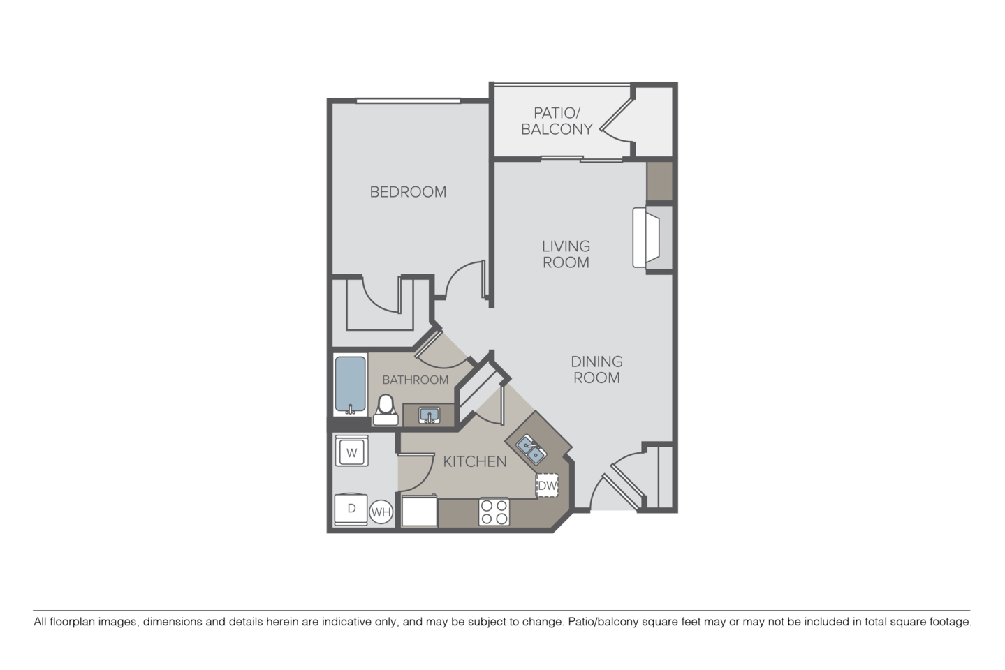 Floorplan diagram for Antiqua, showing 1 bedroom