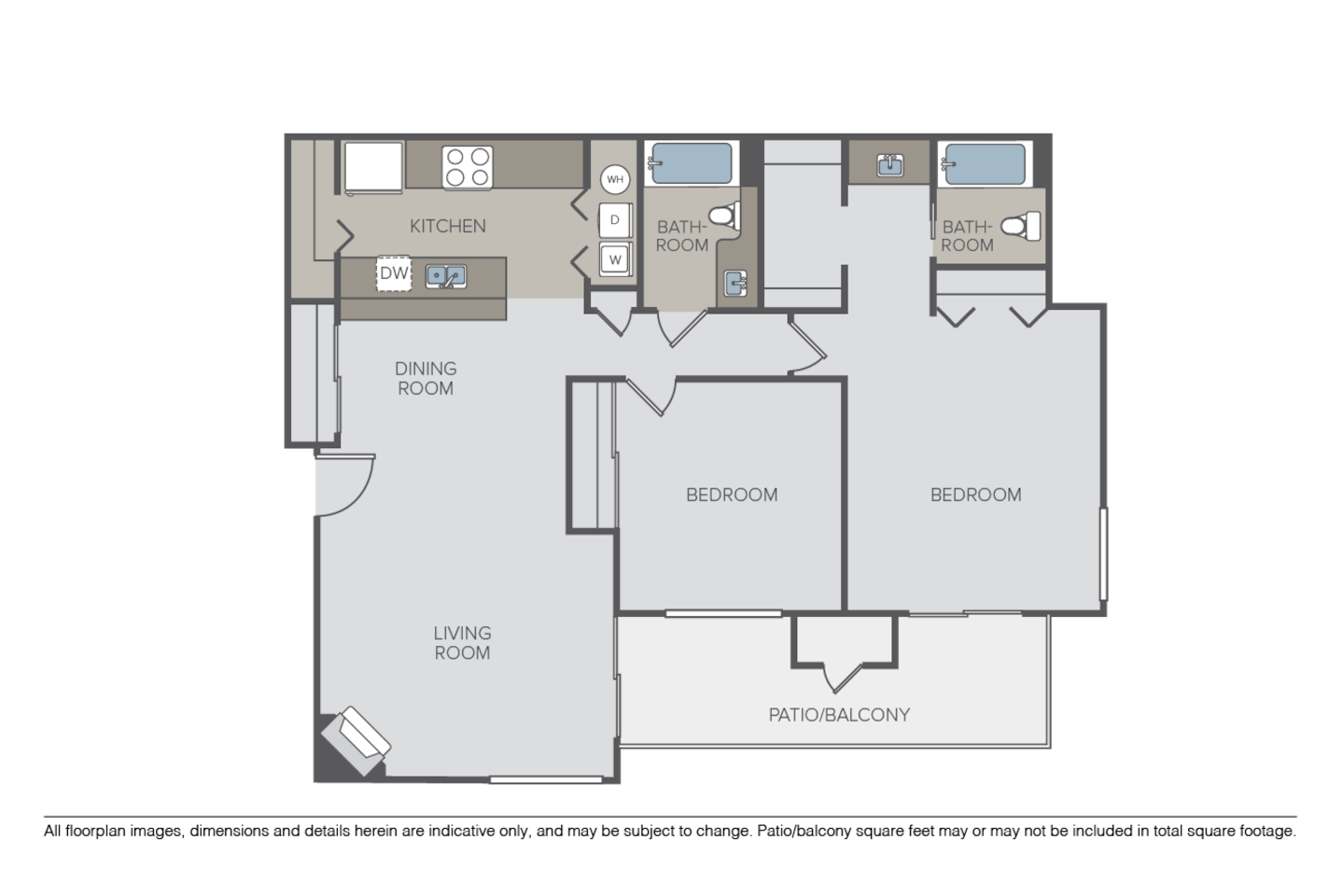 Floorplan diagram for Evergreen, showing 2 bedroom