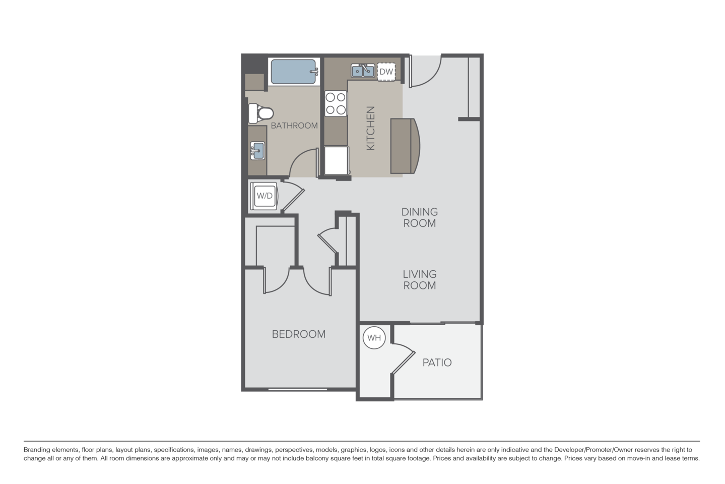 Floorplan diagram for San Gabriel, showing 1 bedroom
