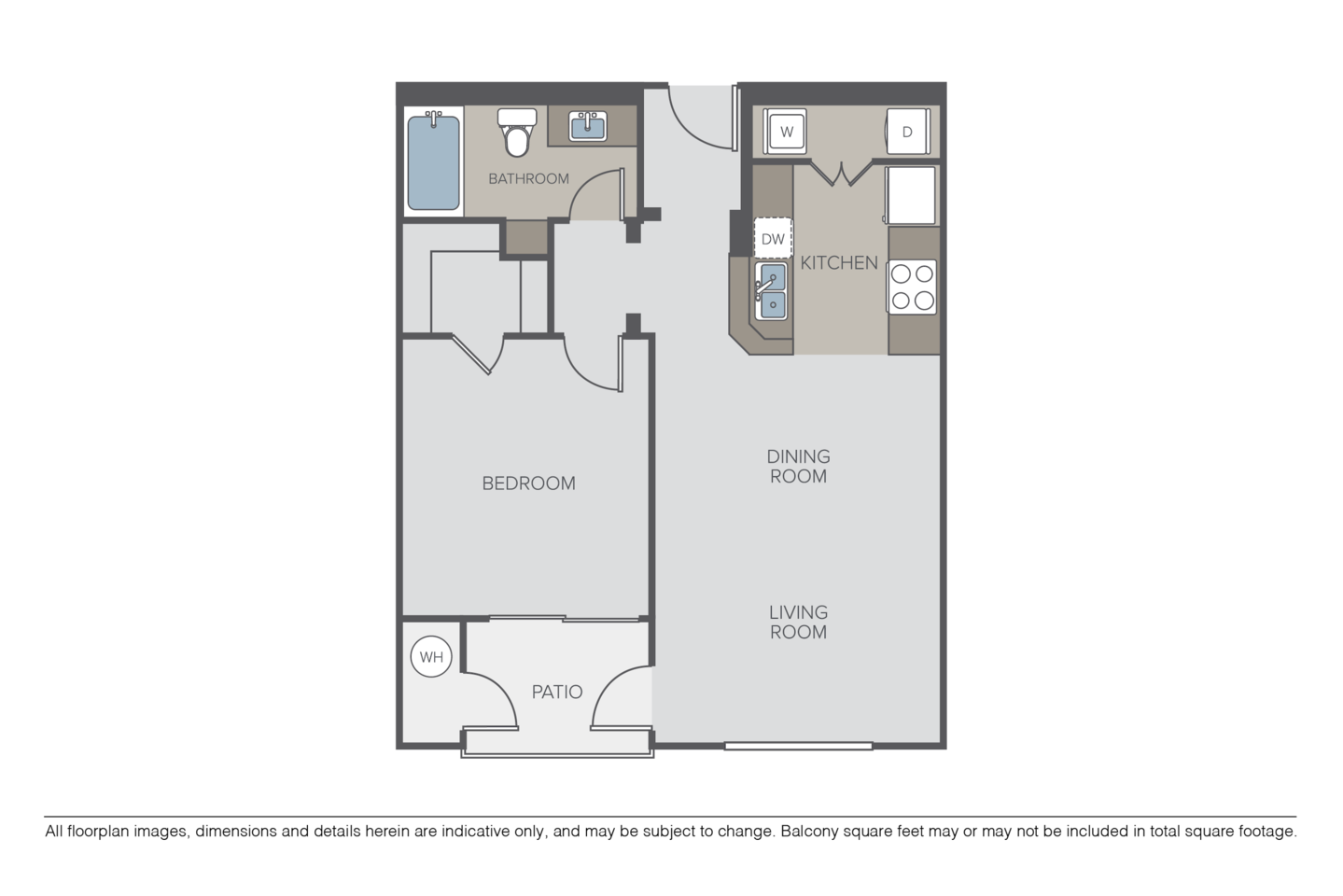 Floorplan diagram for La Costa, showing 1 bedroom