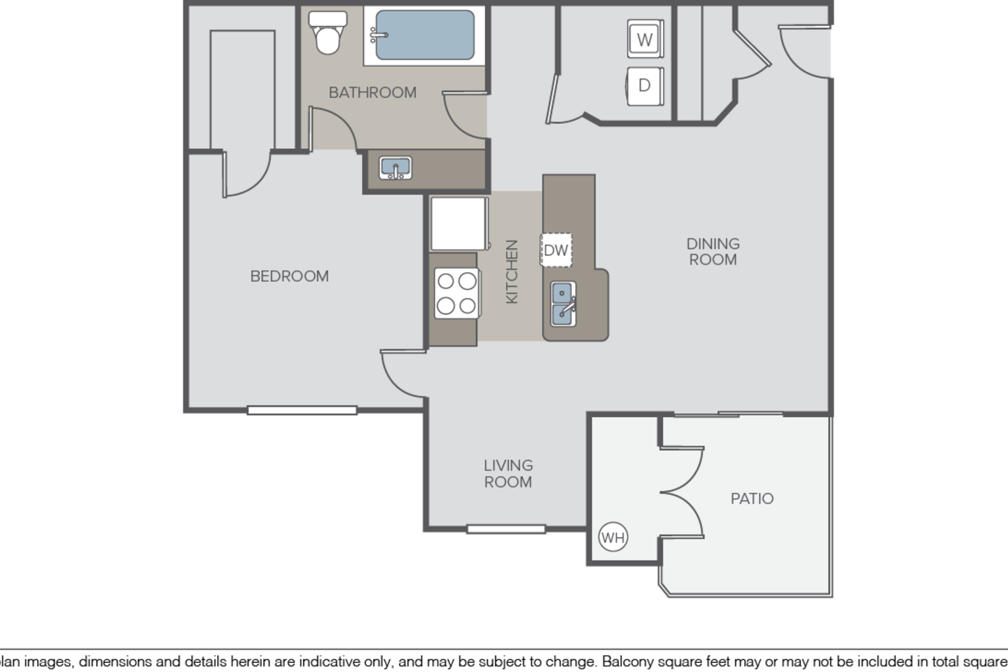 Floorplan diagram for Venice A2, showing 1 bedroom