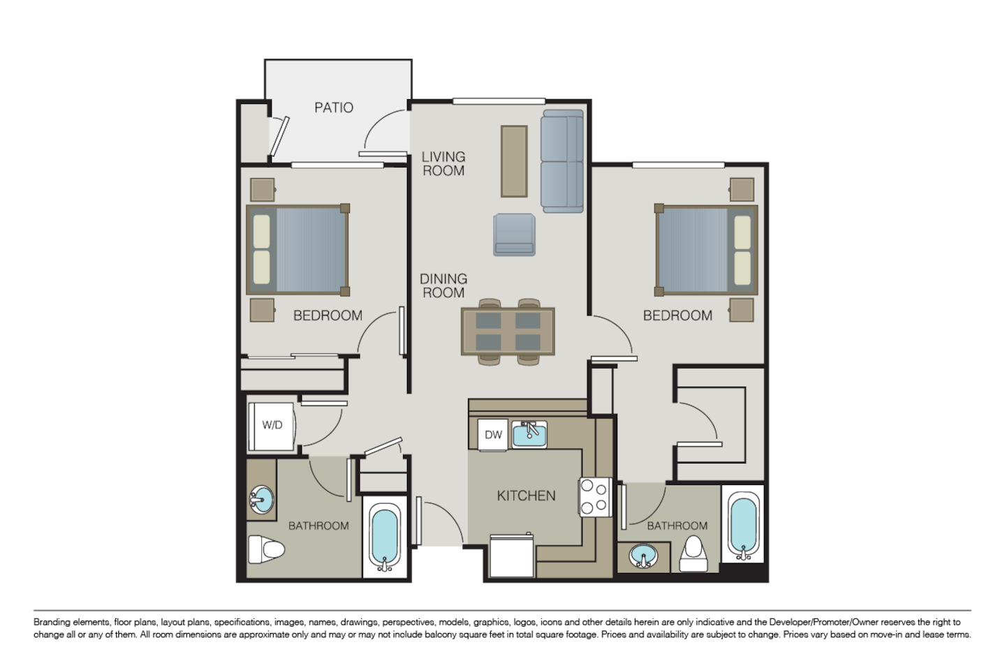 Floorplan diagram for B1, showing 2 bedroom