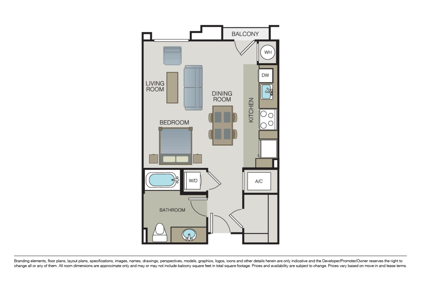 Floorplan diagram for A0, showing Studio