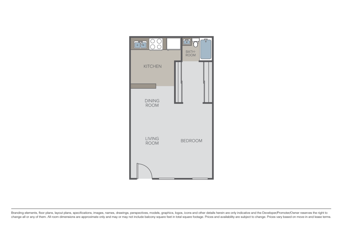 Floorplan diagram for Plan SA, showing Studio
