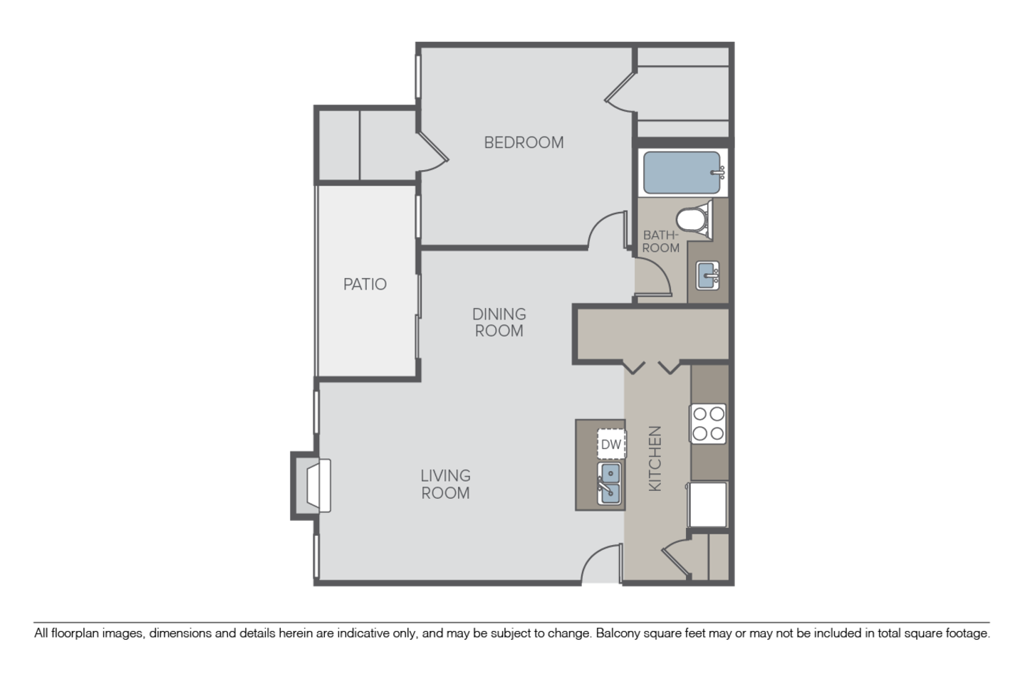 Floorplan diagram for Plan 1E, showing 1 bedroom
