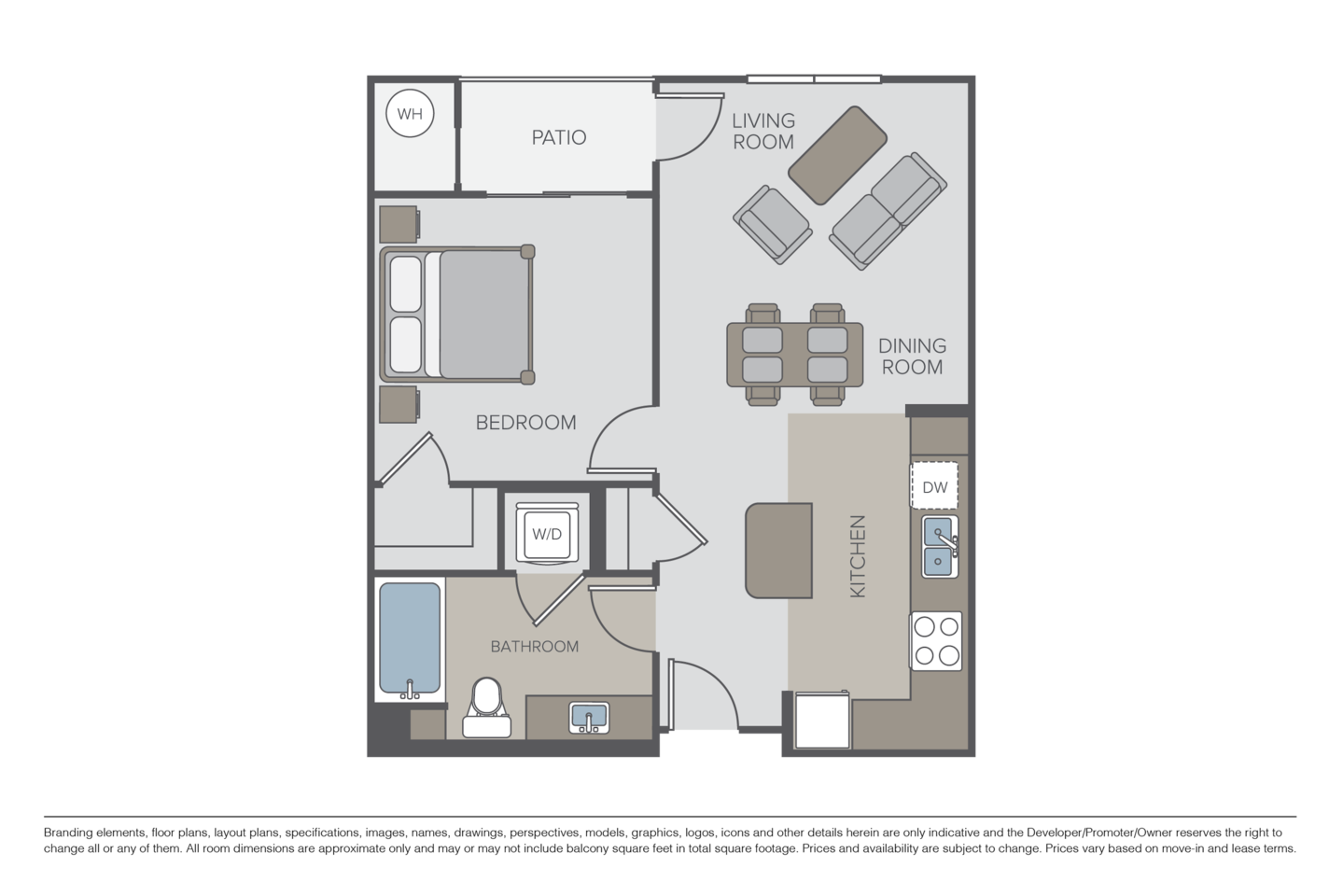Floorplan diagram for Eternity, showing 1 bedroom