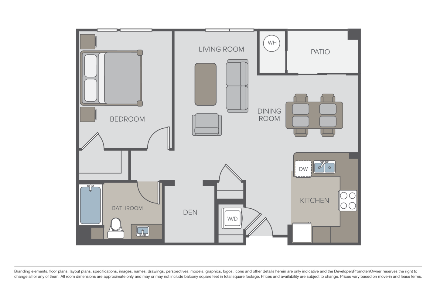 Floorplan diagram for Prosperity, showing 1 bedroom