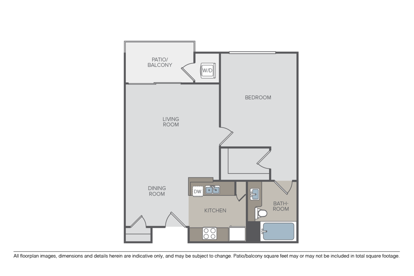 Floorplan diagram for Cortina (O), showing 1 bedroom