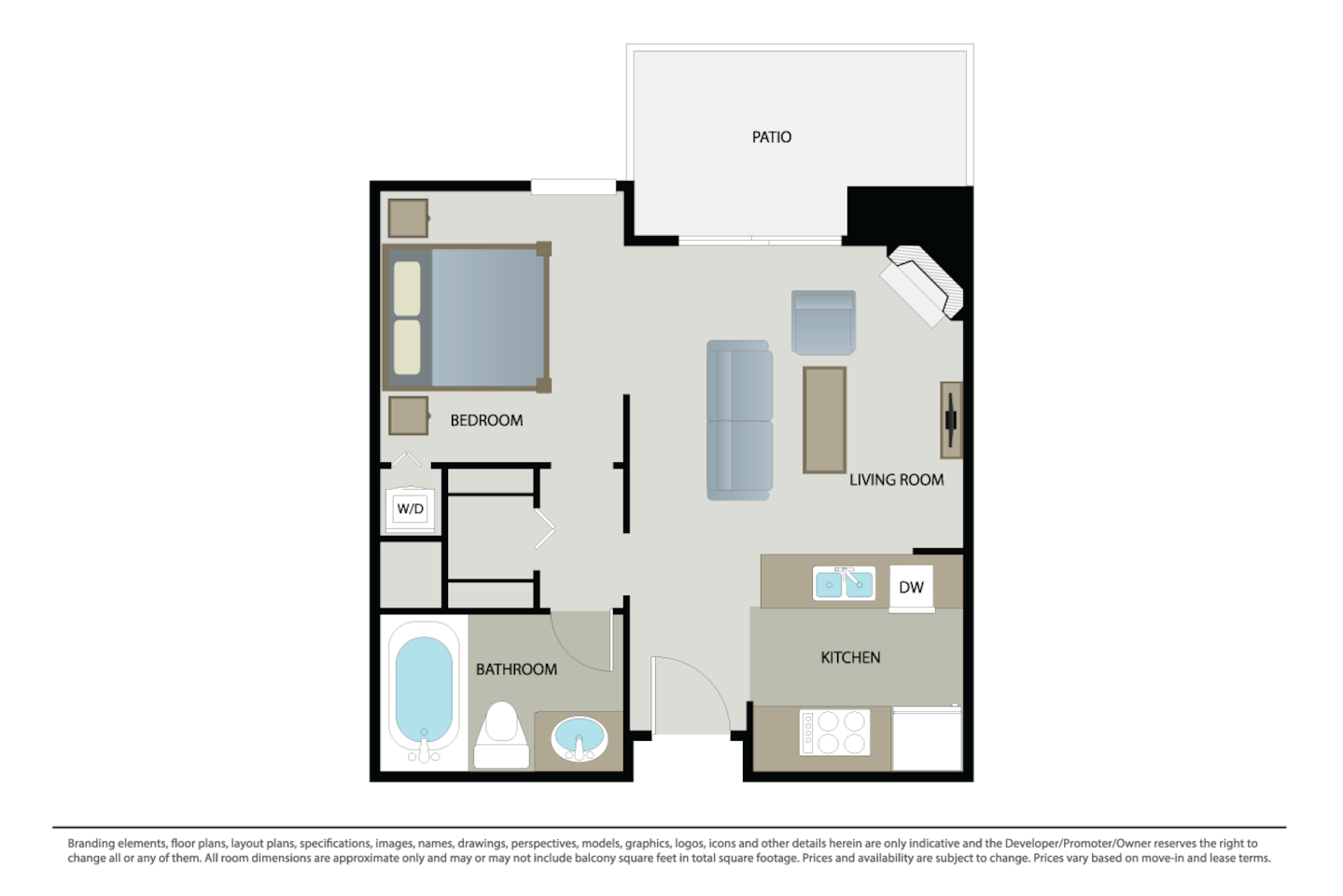 Floorplan diagram for A2 - Studio, showing Studio