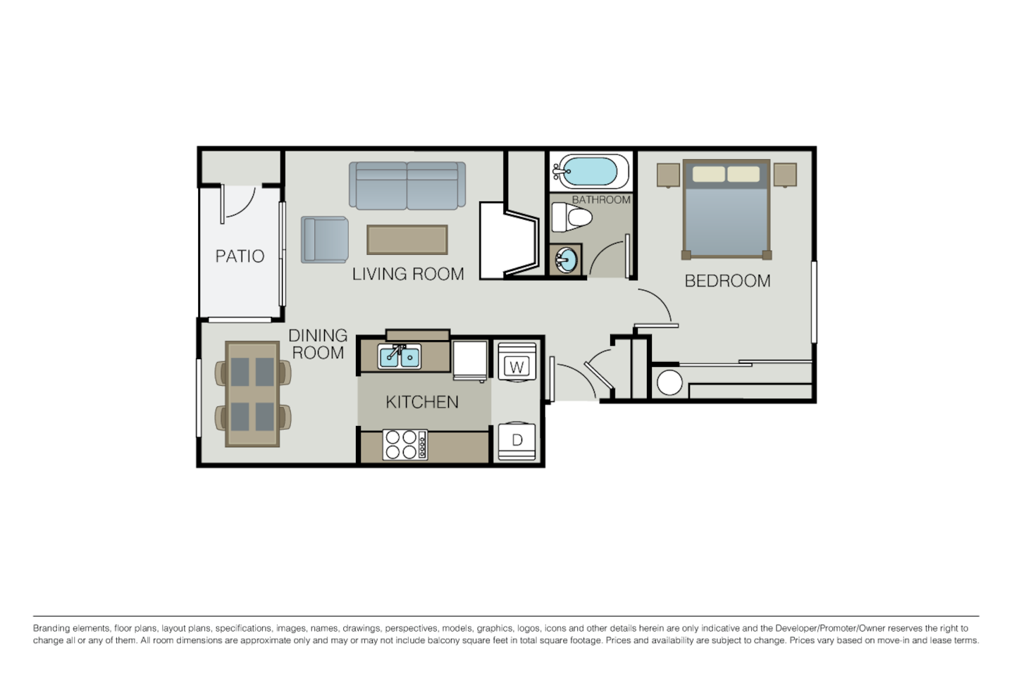 Floorplan diagram for Huckleberry, showing 1 bedroom