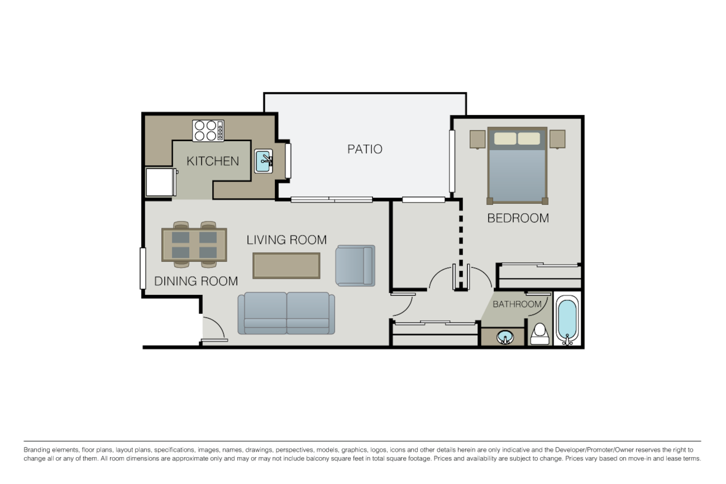 Floorplan diagram for The Cedar Suite, showing 1 bedroom