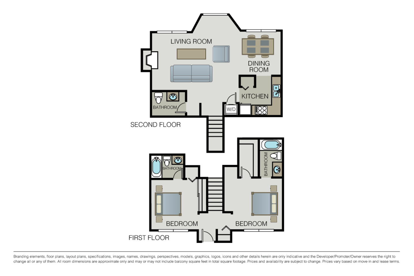 Floorplan diagram for The Sterling, showing 2 bedroom