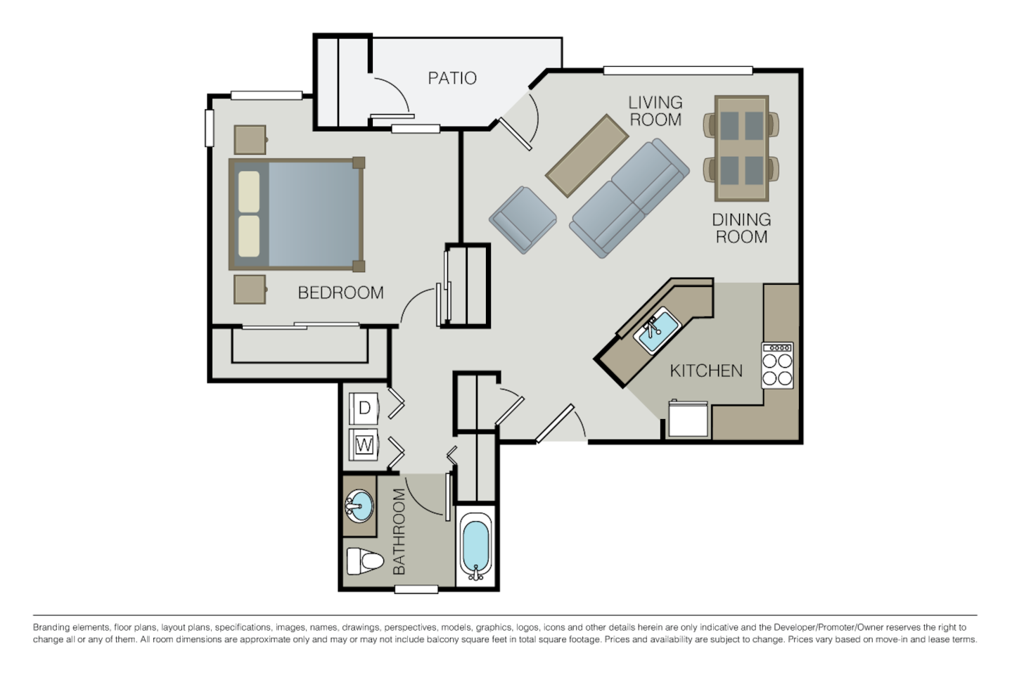 Floorplan diagram for Plan 1B, showing 1 bedroom