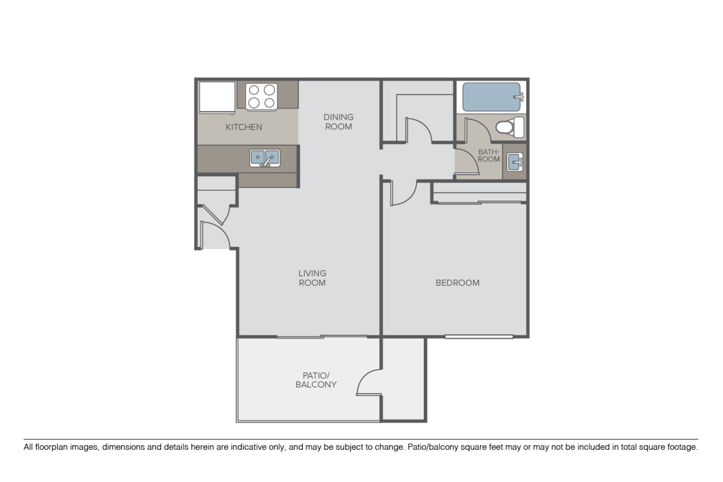 Floorplan diagram for The Belmont, showing 1 bedroom