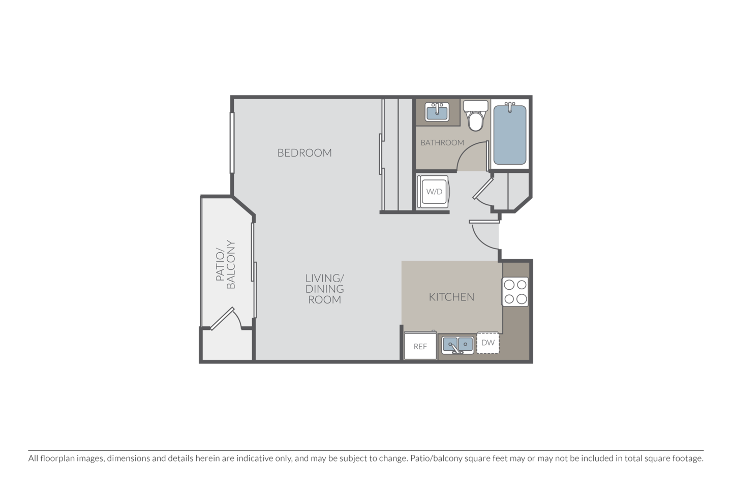 Floorplan diagram for The Antigua, showing Studio