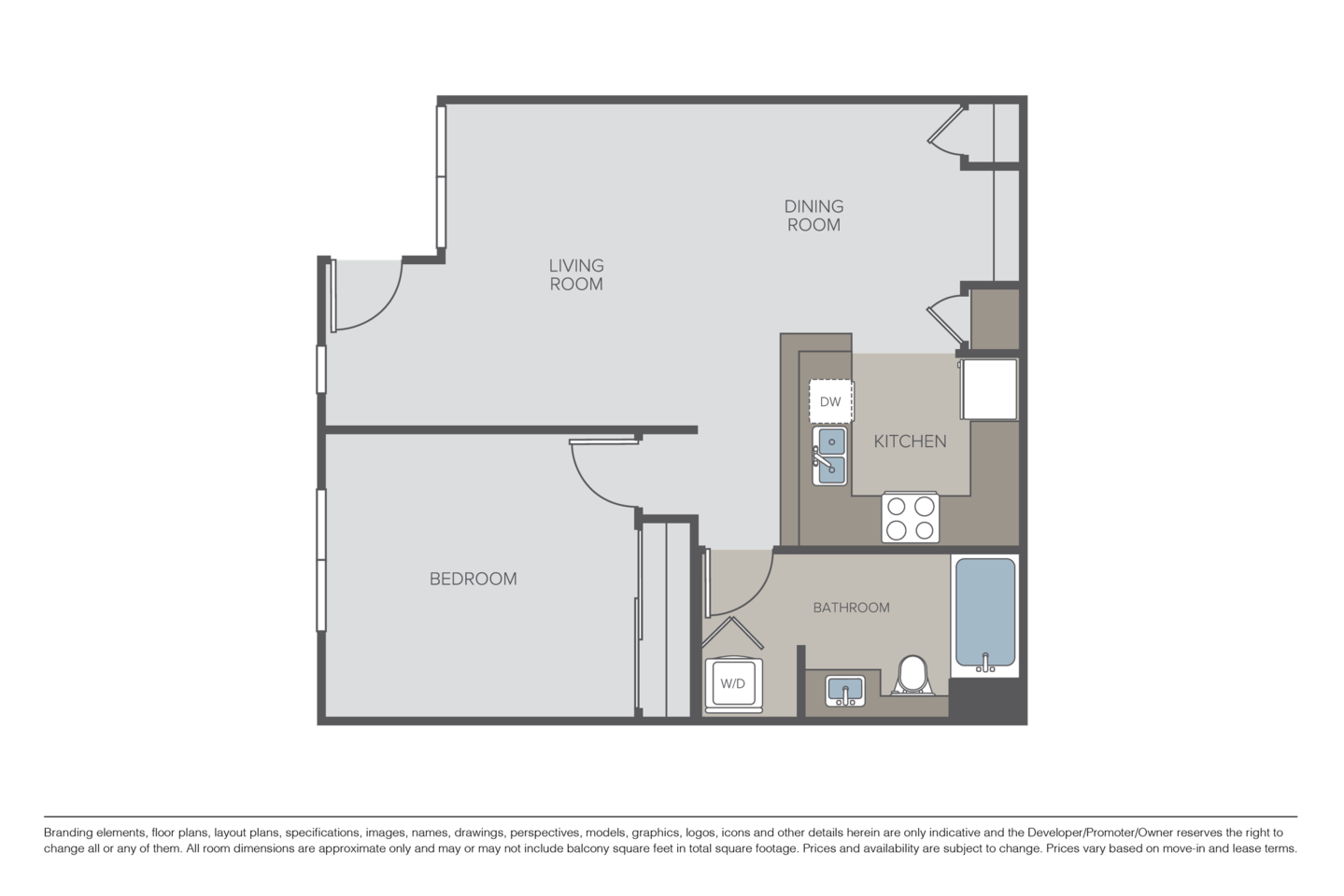 Floorplan diagram for Plan 1C, showing 1 bedroom