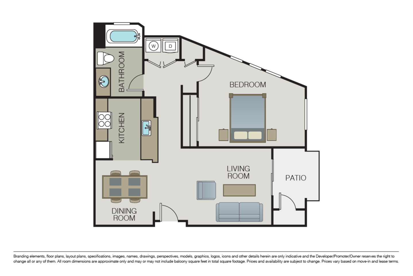 Floorplan diagram for A1, showing 1 bedroom