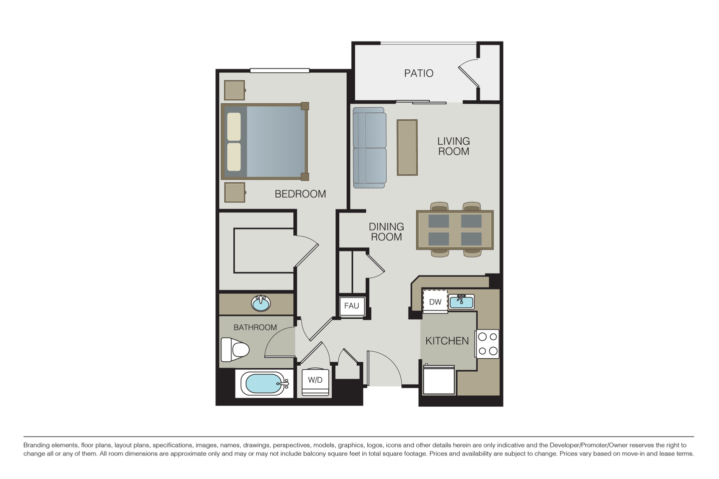 Floorplan diagram for Il Greco, showing 1 bedroom